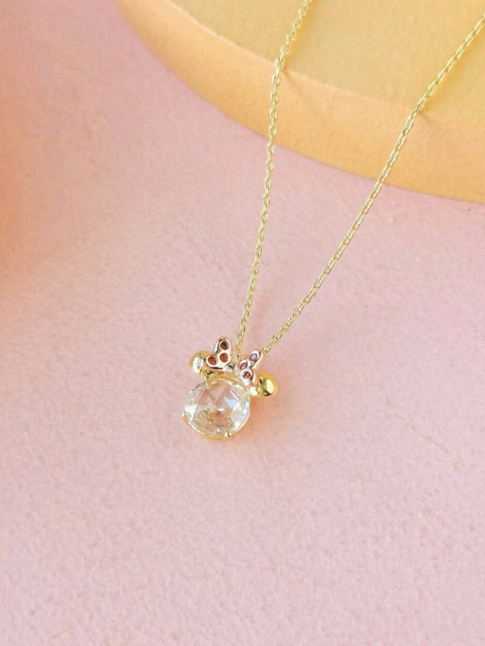 Kate Spade - Disney Minnie Clear Gold Necklace - NEW - Picture 1 of 3